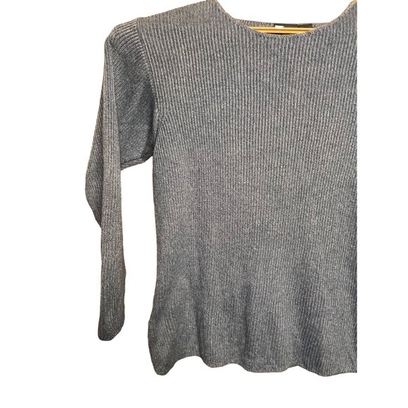Liz Wear Petite Blue Sweater PS Tight Ribbed Knit Comfortable USA - Picture 14 of 14